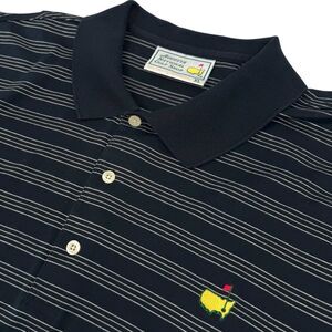 Vintage Augusta National Golf Men's Masters Polo Striped Navy Blue XL